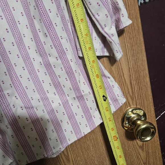 Bit & Bridle Top Beige Purple Babydoll Country Farmhouse Boho Flare Sleeve - Picture 4 of 6